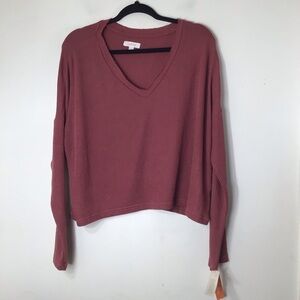 NWT colsie top women medium knit rose pink